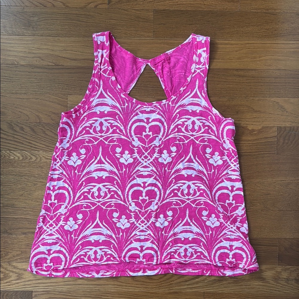Fresh Produce Pink Sleeveless Cut Out Tank Top
